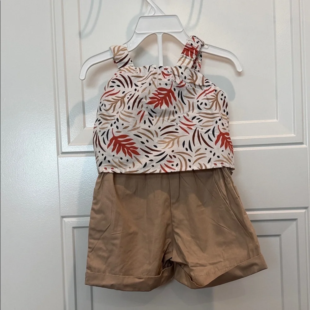Nannette Kids Leaf Pattern Dress